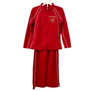 Charles River Sharon's Red Dance Competition Zip Jacket Pant Set Child Medium